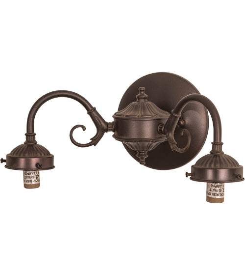 Meyda Lighting 144566 2 S-ARM SCONCE/PLAIN FITTERS/ROT SWITCH