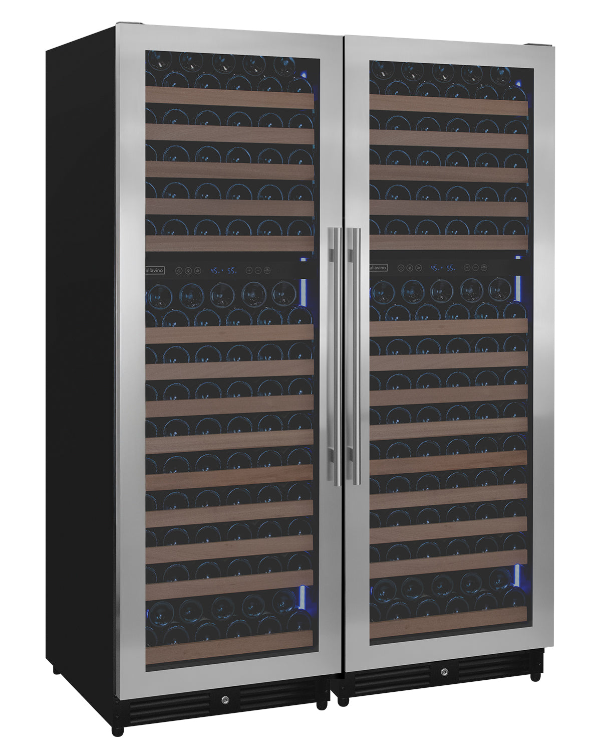 Allavino BF 2X-VSW71LD-2S Reserva Series 344 Bottle Four Zone Built-In Side-by-Side Wine Refrigerator with Stainless Steel Doors
