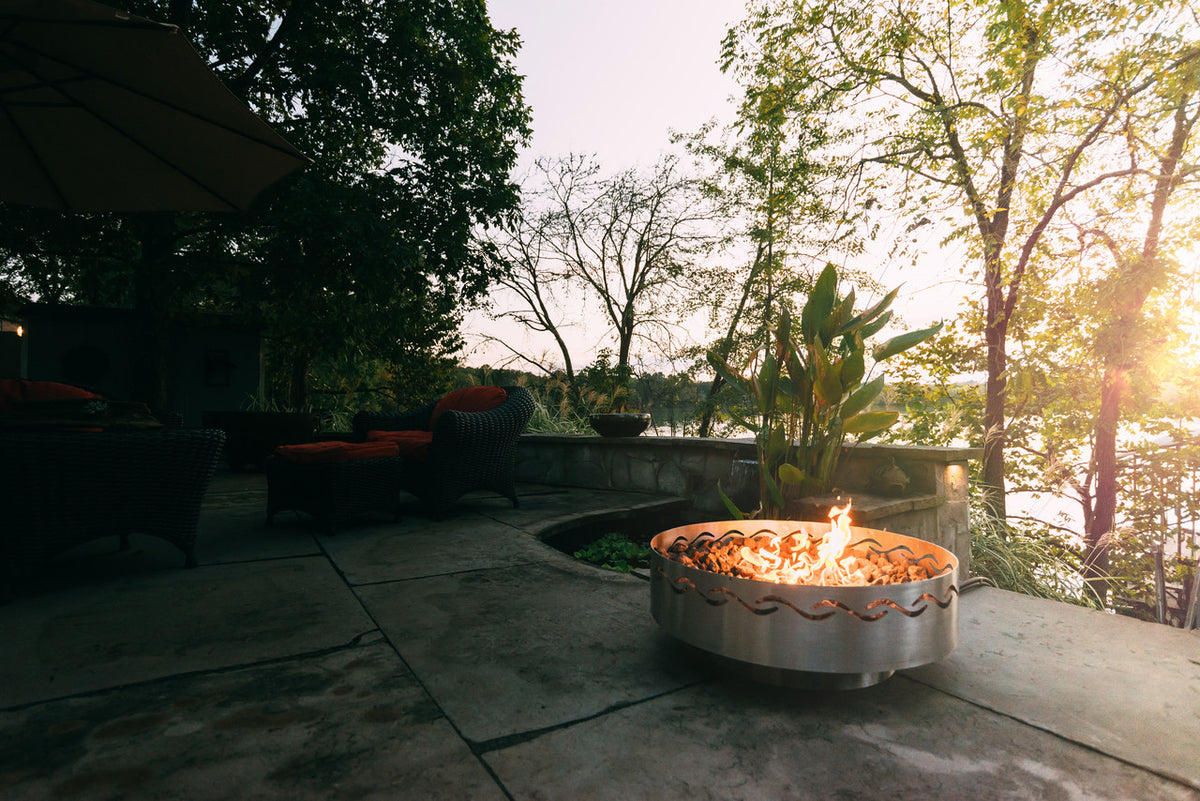 Fire Pit Art Fire Surfer Match Lit NG
