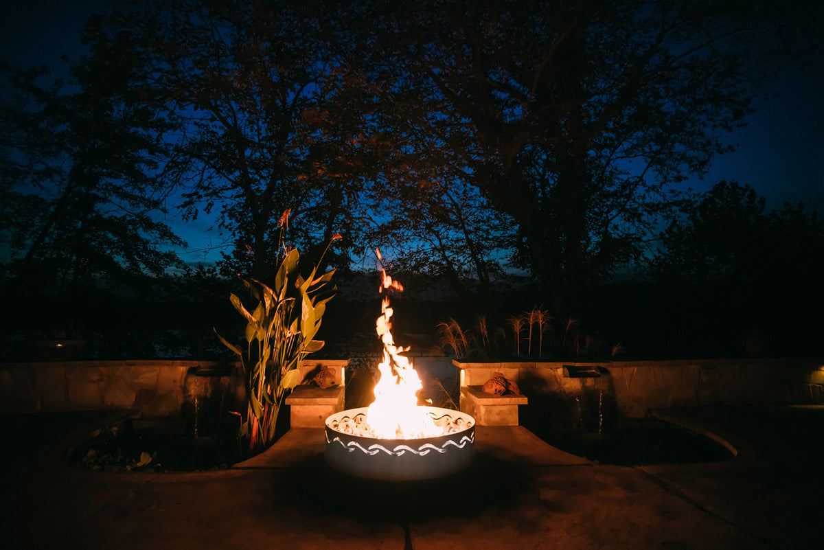 Fire Pit Art Fire Surfer Match Lit NG