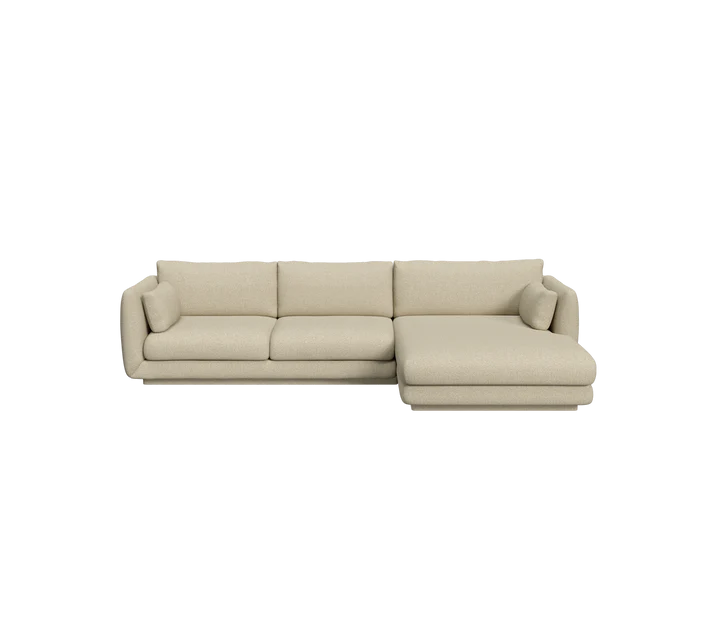 Cane-line Bloom 2-seater sofa with chaise longue, left and plinth