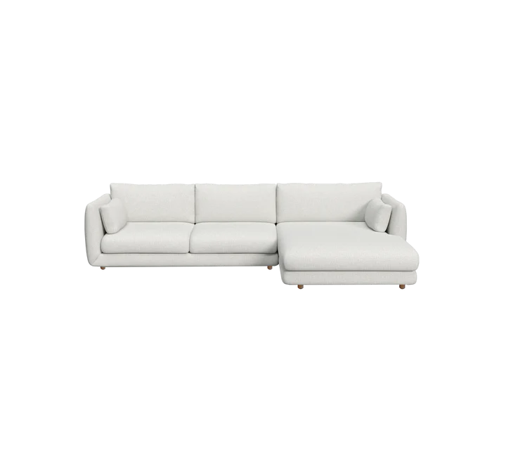 Cane-line Bloom 2-seater sofa with chaise longue, left and teak legs