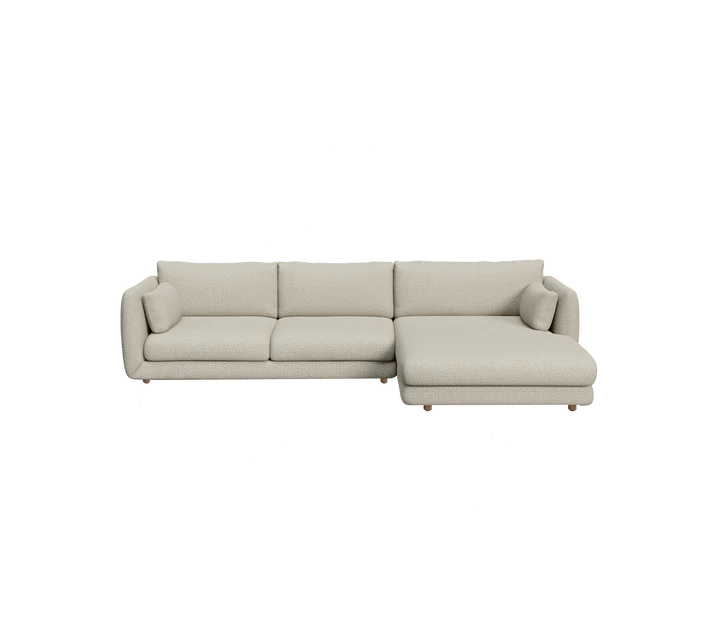 Cane-line Bloom 2-seater sofa with chaise longue, left and teak legs