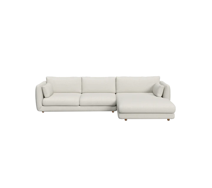 Cane-line Bloom 2-seater sofa with chaise longue, left and teak legs