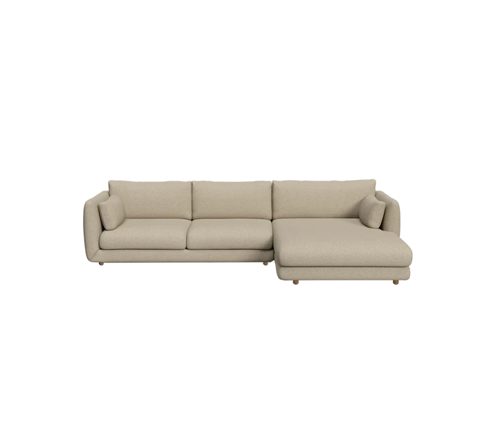 Cane-line Bloom 2-seater sofa with chaise longue, left and teak legs
