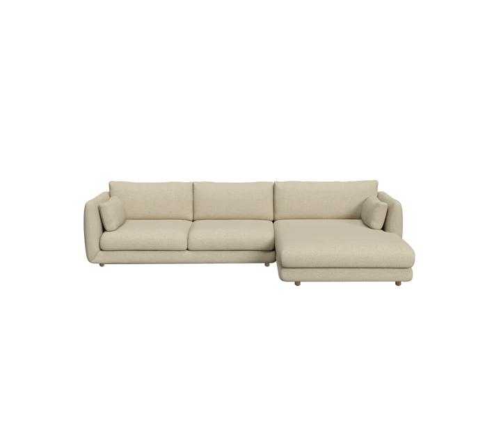 Cane-line Bloom 2-seater sofa with chaise longue, left and teak legs