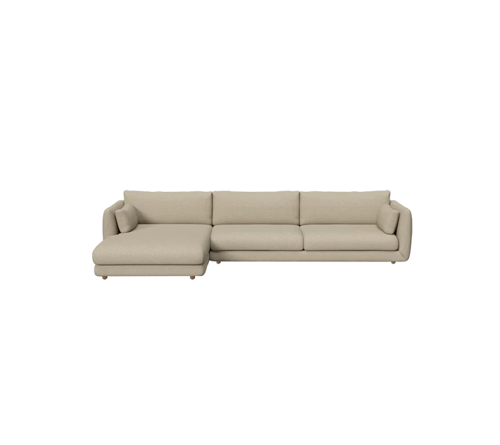Cane-line Bloom 3-seater sofa with chaise longue, right and teak legs