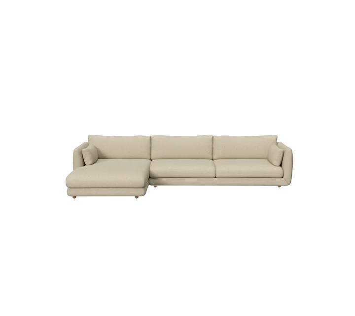 Cane-line Bloom 3-seater sofa with chaise longue, right and teak legs
