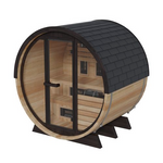 Finnmark FD-7 Infrared and Traditional 6x6 Outdoor Barrel Sauna, Thermo-Aspen