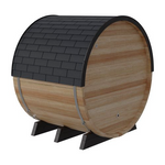 Finnmark FD-7 Infrared and Traditional 6x6 Outdoor Barrel Sauna, Thermo-Aspen