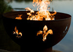 Fire Pit Art Fleur de Lis Match Lit NG
