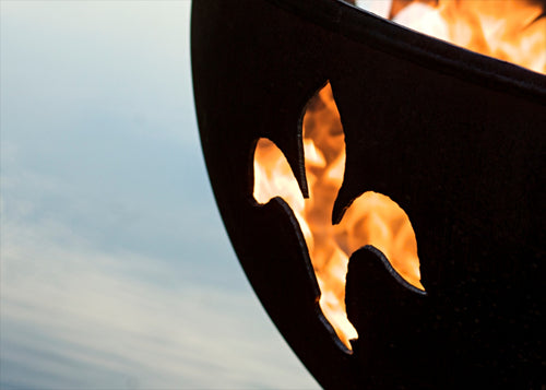 Fire Pit Art Fleur de Lis Wood Burning