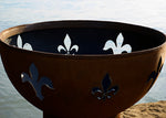 Fire Pit Art Fleur de Lis Match Lit NG