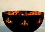 Fire Pit Art Fleur de Lis Match Lit NG
