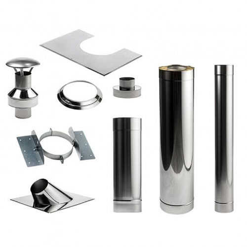 HUUM THRU-CEILING CHIMNEY Sauna Wood Stove Chimney Set, Thru-Ceiling