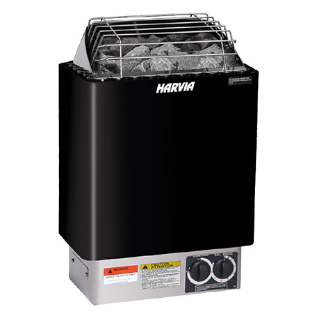Harvia KIP60B KIP Series 6kW Sauna Heater, Built-In Controls, Black
