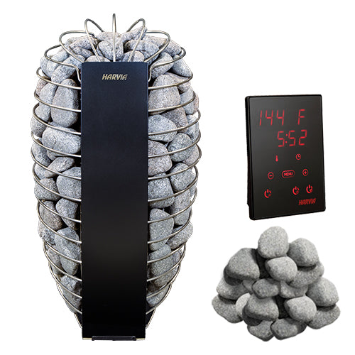 Harvia Spirit SP80E Pkg Spirit Series 8kW Sauna Heater Package, Black