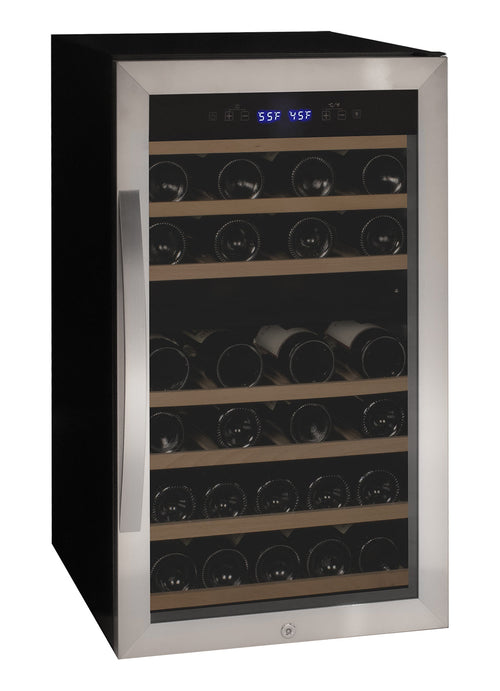 Allavino AO KWR43D-2SR Cascina Series 43 Bottle Dual Zone Freestanding Wine Refrigerator Cooler with Stainless Steel Door