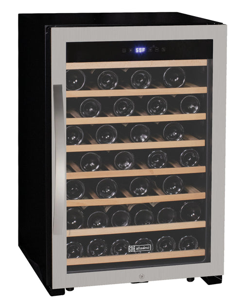 Allavino AO KWR55S-1SR Cascina Series 55 Bottle Single Zone Freestanding Wine Refrigerator Cooler with Stainless Steel Door