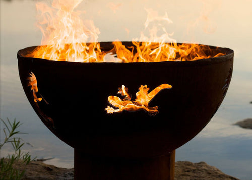 Fire Pit Art Kokopelli Match Lit NG