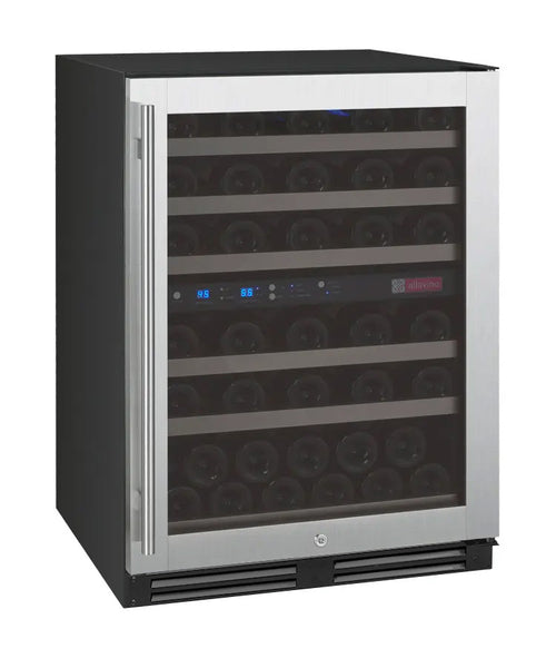 Allavino AO VSWR56-2SR20 FlexCount Series 56 Bottle Dual Zone Built-In Wine Refrigerator with Stainless Steel Door - Right Hinge