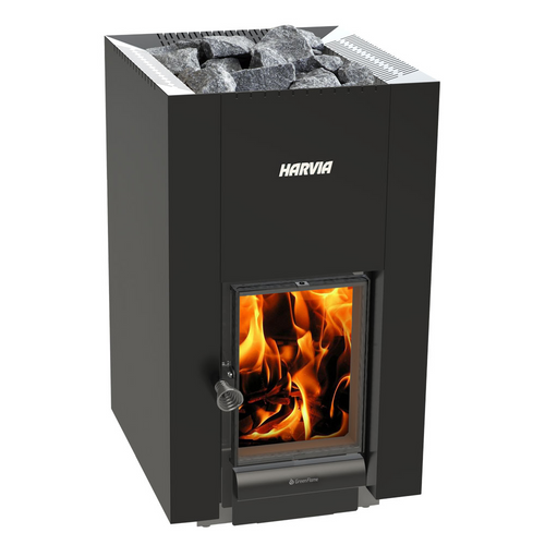 Harvia Linear 22 Green Flame GreenFlame Series, 15.7kW, Wood Sauna Stove