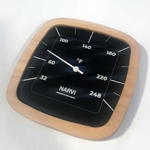 Narvi Black Fahrenheit, Thermometer THERMOMETER, BLACK W/ BAMBOO FRAME, FAHRENHEIT