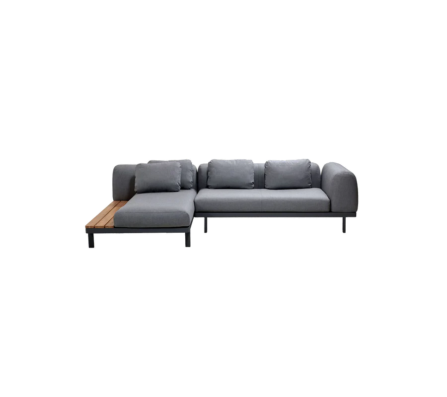 Cane-line Space modular sofa with chaise longue and side table