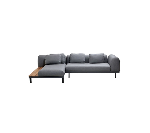 Cane-line Space modular sofa with chaise longue and side table