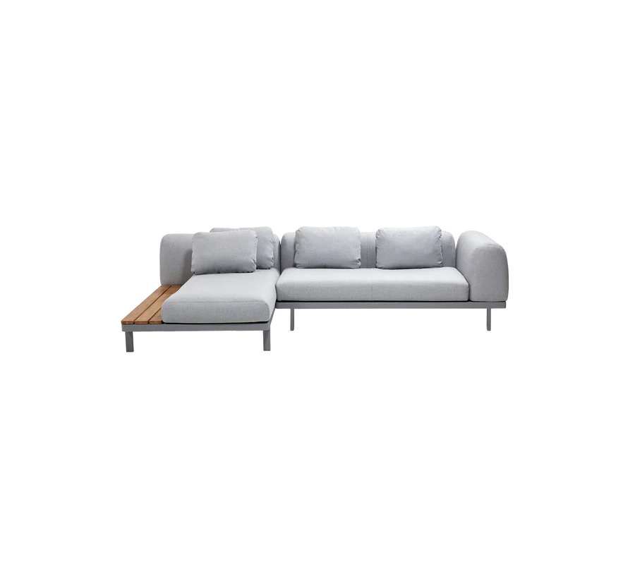 Cane-line Space modular sofa with chaise longue and side table