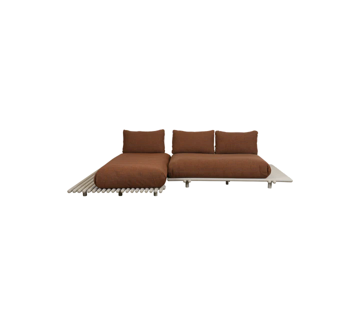 Cane-line Sticks platform, sofa w/ chaise lounge