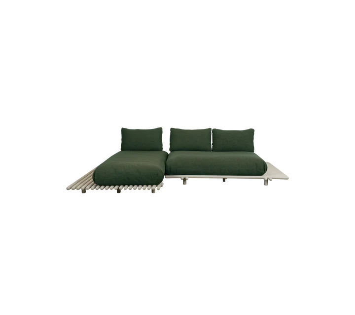 Cane-line Sticks platform, sofa w/ chaise lounge