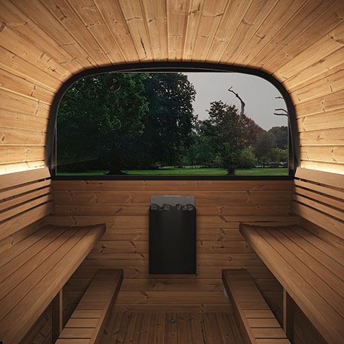 SaunaLife Model CL12GCP Cube-Series Outdoor Home Sauna Suite Kit, Up to 8 Persons