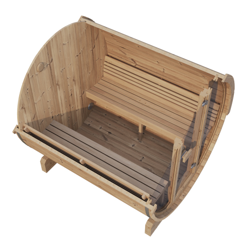 SaunaLife Model E7G Sauna Barrel Glass Front