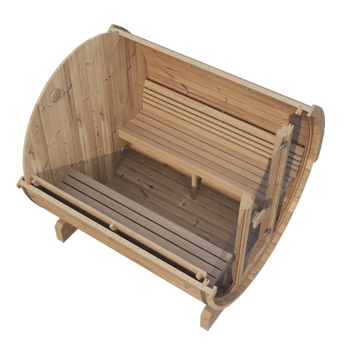 SaunaLife Model E8G Sauna Barrel Glass Front