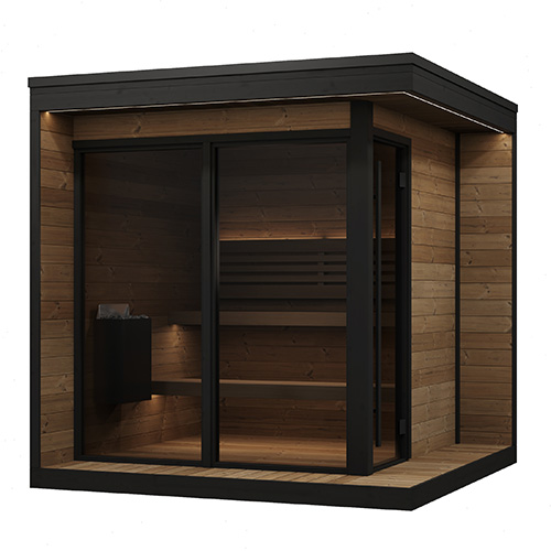 SaunaLife GL6 Outdoor Sauna Kit Garden Luxury-Series Outdoor DIY Sauna Kit, Thermo-Spruce, up to 6 Persons