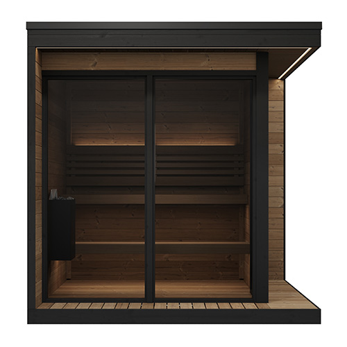 SaunaLife GL6 Outdoor Sauna Kit Garden Luxury-Series Outdoor DIY Sauna Kit, Thermo-Spruce, up to 6 Persons