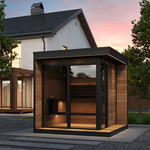 SaunaLife GL6 Outdoor Sauna Kit Garden Luxury-Series Outdoor DIY Sauna Kit, Thermo-Spruce, up to 6 Persons