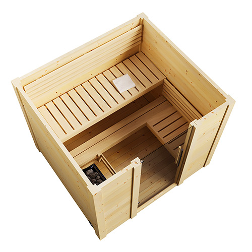 SaunaLife Model G2 Outdoor Home Sauna Kit Garden-Series Outdoor Home Sauna DIY Kit w/LED Light System, Up to 4 Persons