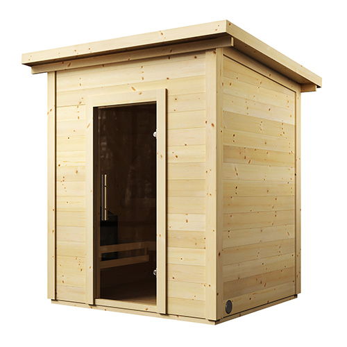 SaunaLife Model G2 Outdoor Home Sauna Kit Garden-Series Outdoor Home Sauna DIY Kit w/LED Light System, Up to 4 Persons