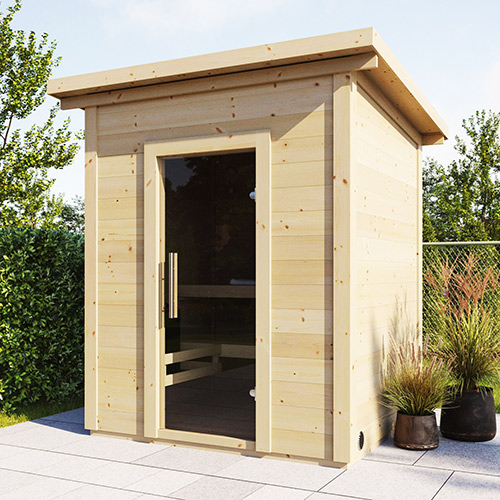 SaunaLife Model G2 Outdoor Home Sauna Kit Garden-Series Outdoor Home Sauna DIY Kit w/LED Light System, Up to 4 Persons