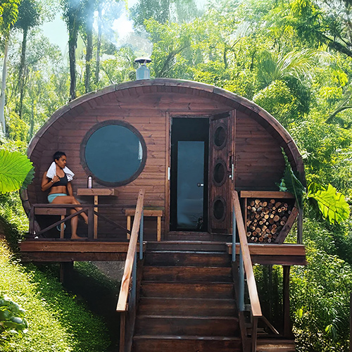 SaunaLife Model G11 Outdoor Home Sauna Kit Garden-Series Outdoor Home Sauna Kit -2 Room Sauna - Up to 8 Persons