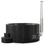 SaunaLife Model S6B Soak-Series Home Wood-Burning Hot Tub, Black, Up to 7 Persons