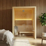 SaunaLife Model X2 XPERIENCE Series Indoor Sauna DIY Kit w/LED Light System, 1-2-Person, Spruce, 60