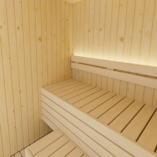 SaunaLife Model X2 XPERIENCE Series Indoor Sauna DIY Kit w/LED Light System, 1-2-Person, Spruce, 60