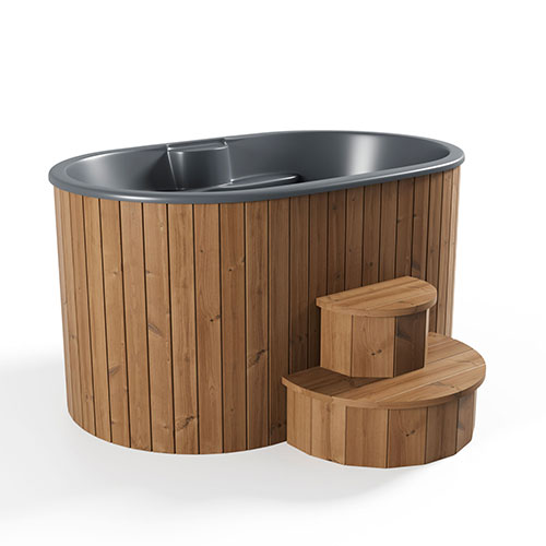 SaunaLife Model S2N 2-Person Cold/Hot Immersion Tub, Natural