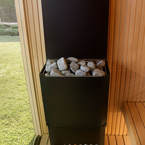 Saunum Air 5 Sauna Heater Air Series, 4.8kW Sauna Heater w/Climate Equalizer, Black