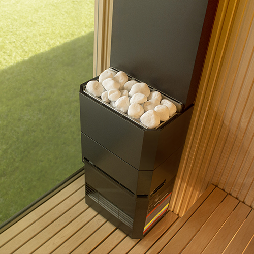 Saunum Air 7 Sauna Heater Air Series, 6.4kW Sauna Heater w/Climate Equalizer, Black