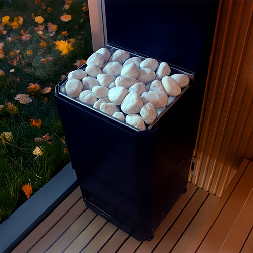 Saunum Air L 10 Sauna Heater Air Series, 9.8kW Sauna Heater w/Climate Equalizer, Black
