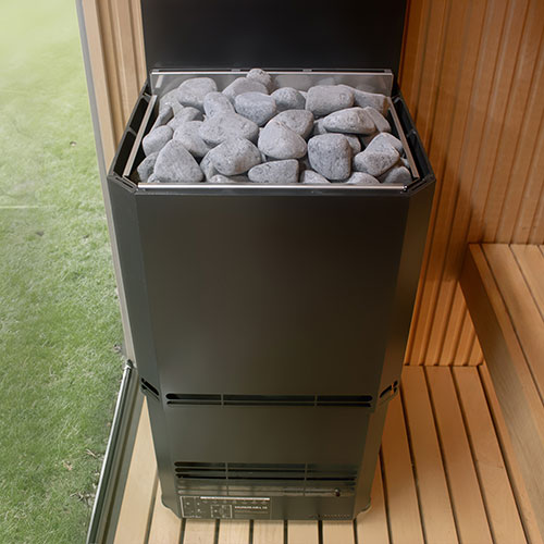 Saunum Air L 15 Sauna Heater Air Series, 15.2kW Sauna Heater w/Climate Equalizer, Black